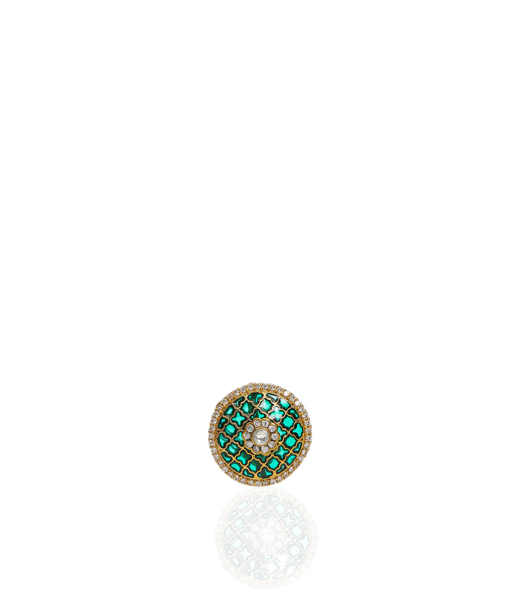LAJITA GREEN KUNDAN BUTTON