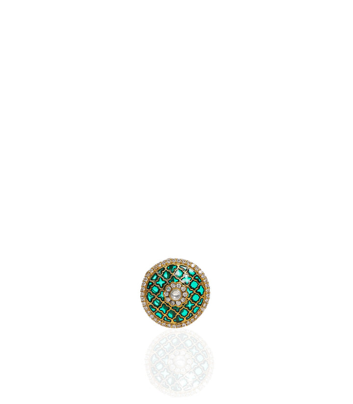 LAJITA GREEN KUNDAN BUTTON