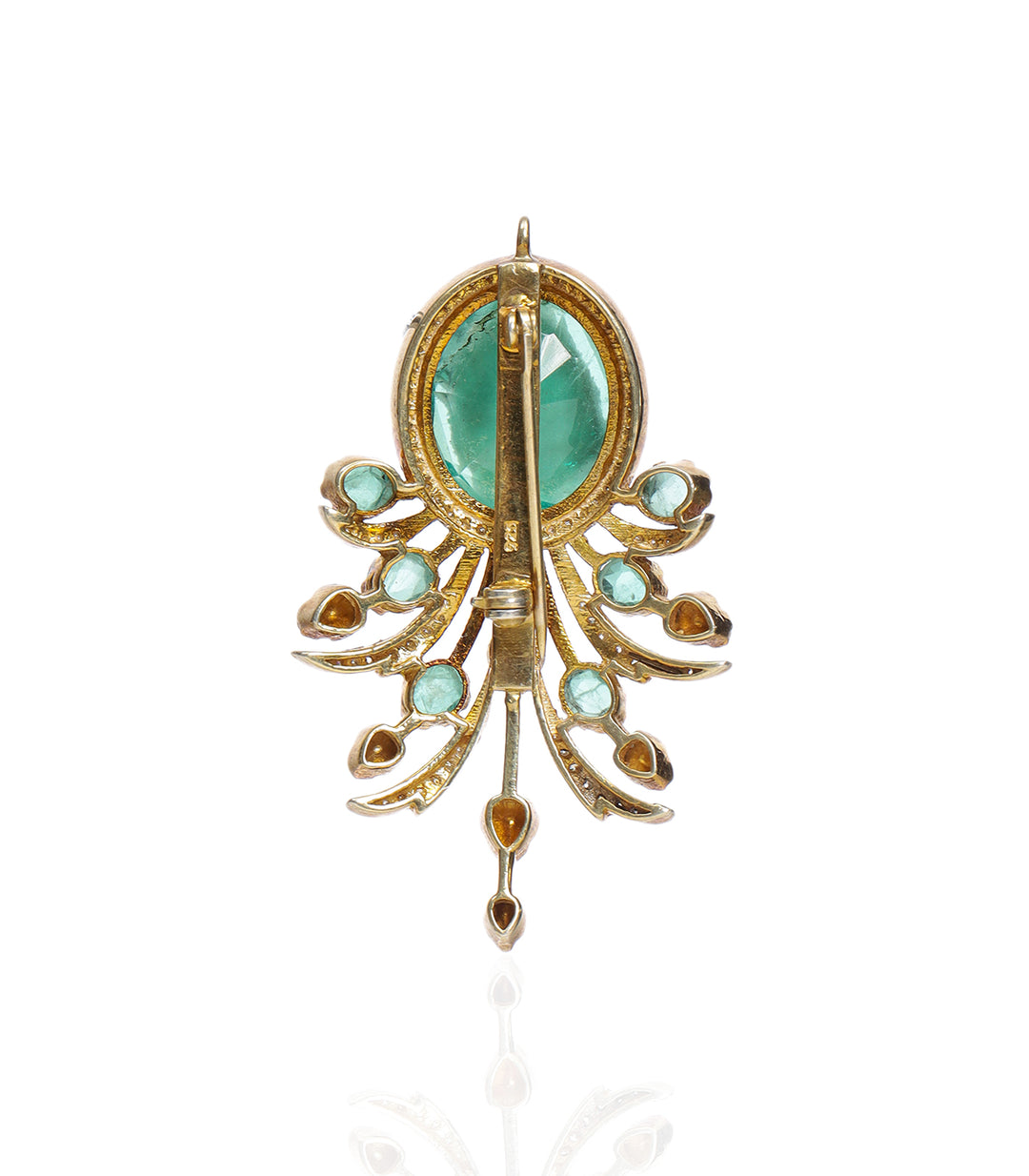 AAKRITI GREEN MOISSANITE BROOCH
