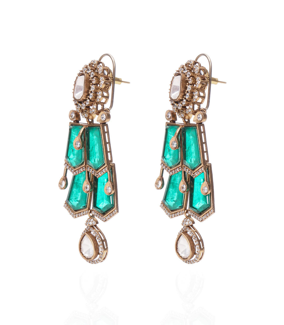 NISHA GREEN POLKI NECKLACE SET