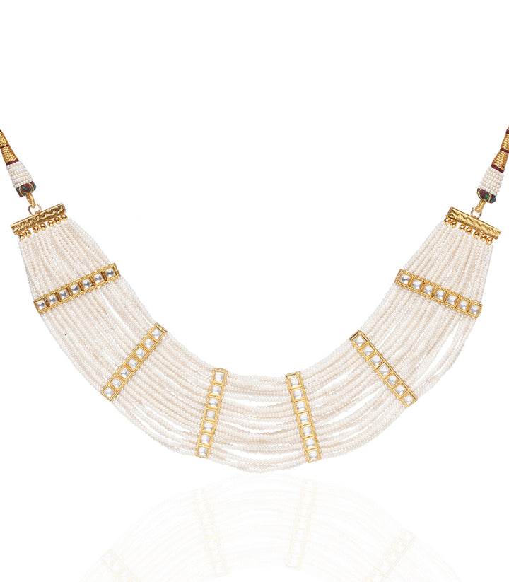 Chitrali White Pearl Necklace Set