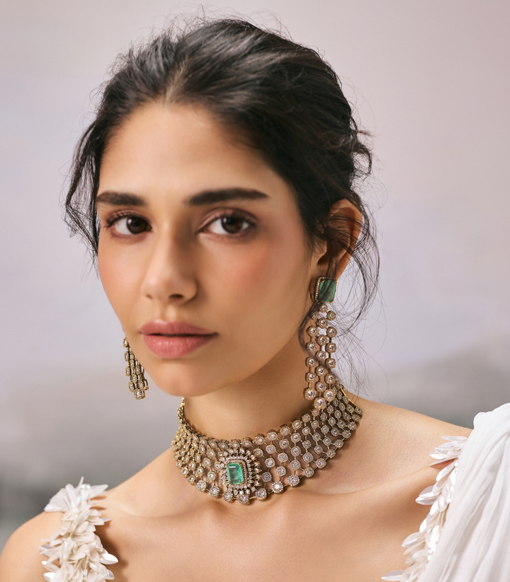 HETAL MINT POLKI NECKLACE SET