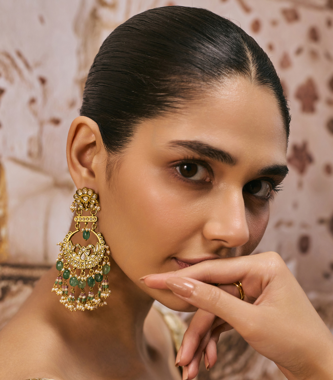 SAMIRA GREEN KUNDAN CHANDBALI