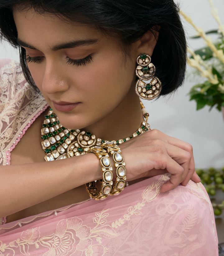 KAVYA ANTIQUE FINISH POLKI BANGLES