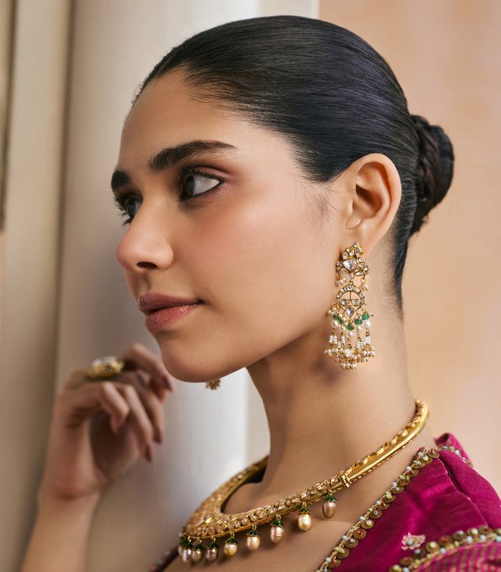 SAMARIKA GREEN MOISSANITE STATEMENT EARRING