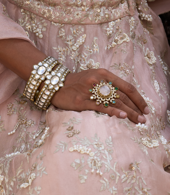GIRISHA GOLD PLATED KUNDAN BANGLES