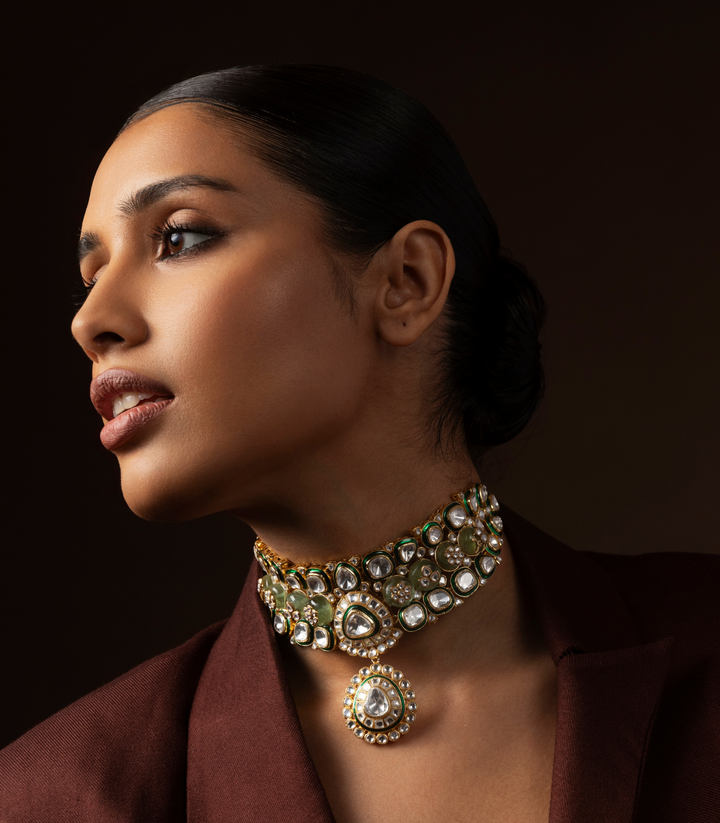 IRA GREEN POLKI NECKLACE SET