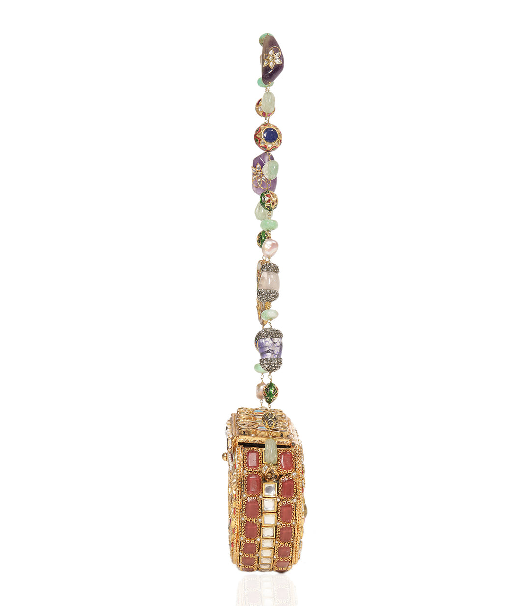 MIRA RED & GREEN KUNDAN HAND BAG