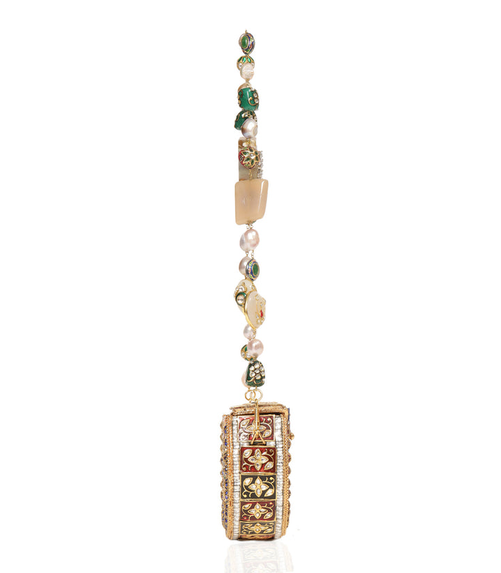 NITARA RED & GREEN KUNDAN HAND BAG
