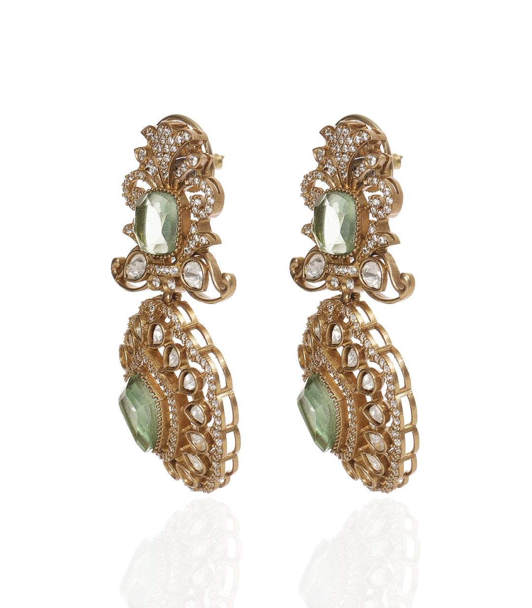 YASHIKA MINT POLKI NECKLACE SET