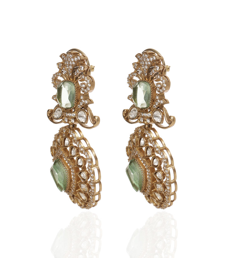 YASHIKA MINT POLKI NECKLACE SET