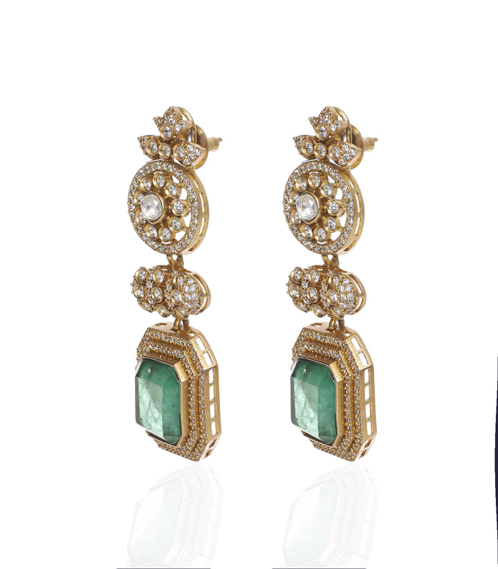 RIDVI MINT POLKI NECKLACE SET