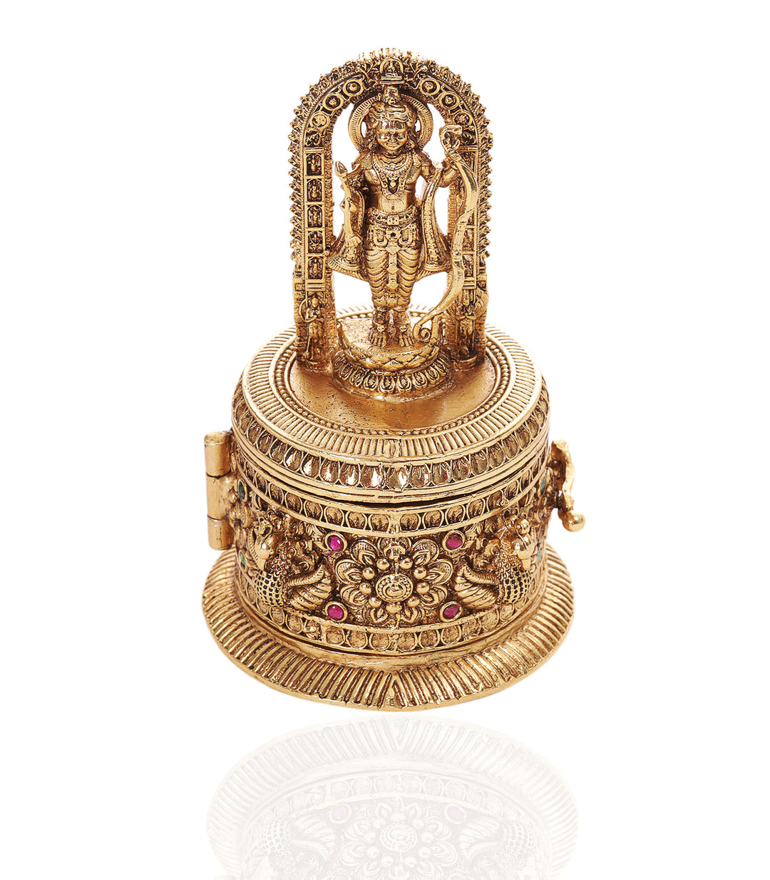 LORD RAM RED GOLD PLATED ORNATE BOX