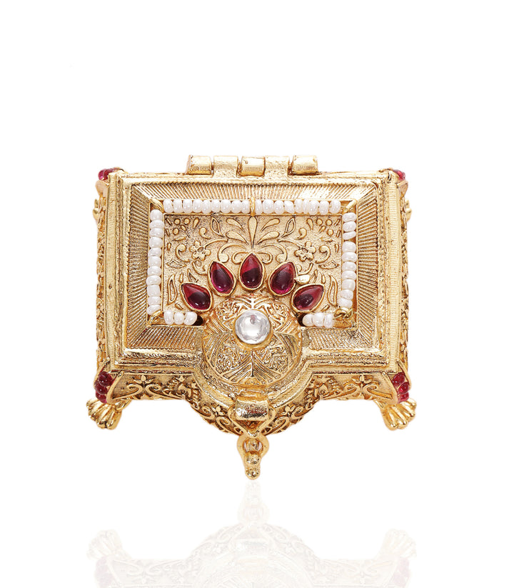 AMBIKA RUBY GOLD PLATED ORNATE BOX