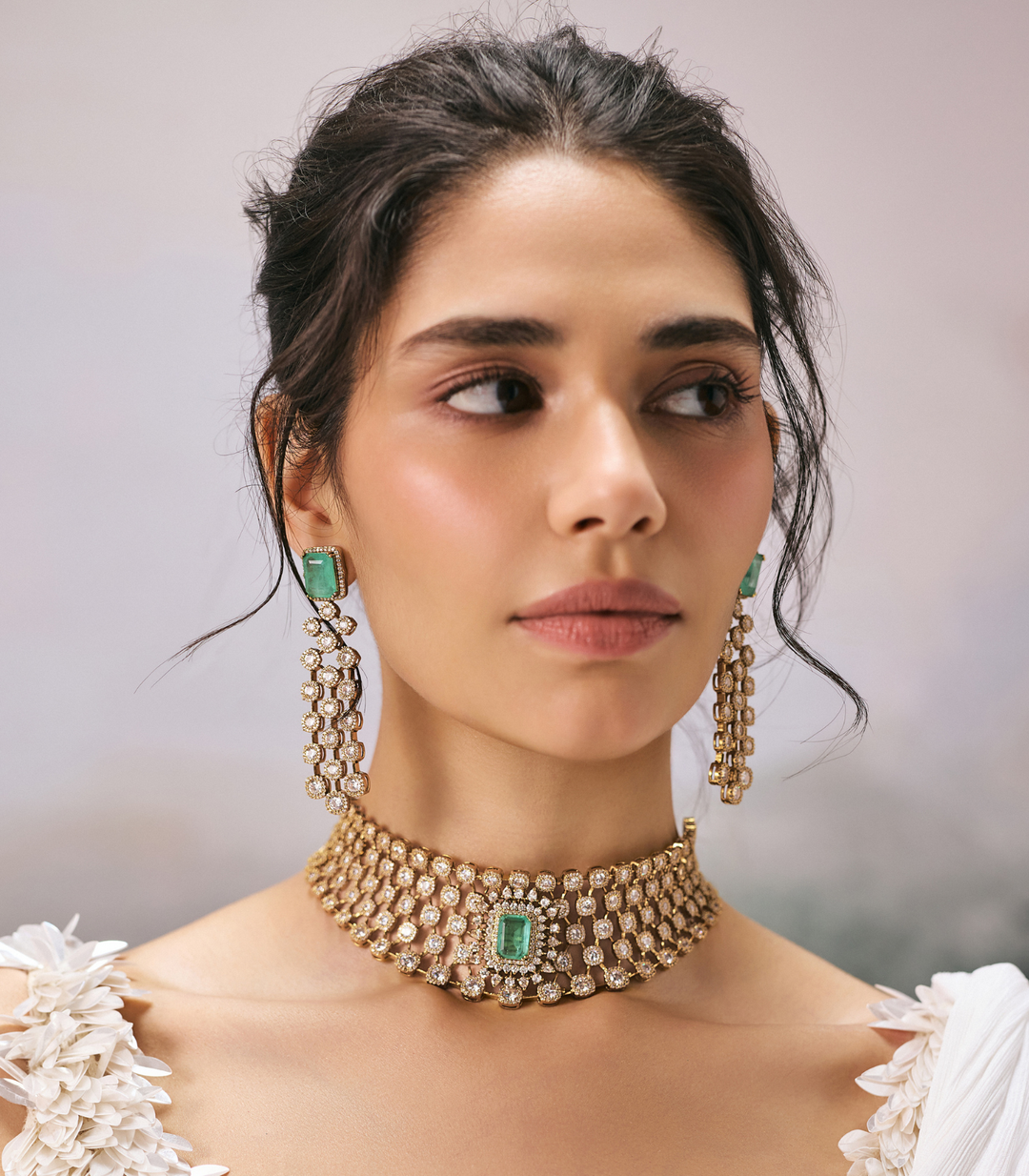 HETAL MINT POLKI NECKLACE SET