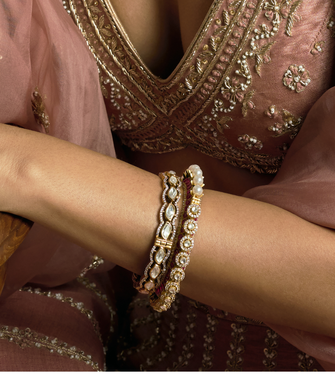 SAADHIKA ANTIQUE FINISH POLKI BANGLES