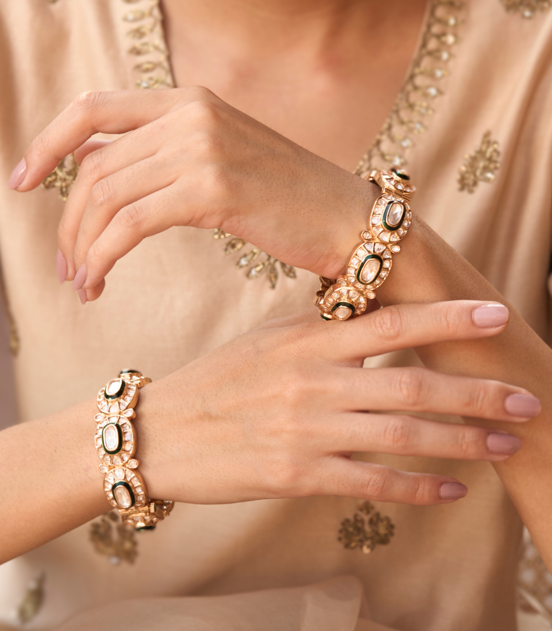 SAKSHI GREEN POLKI BANGLES