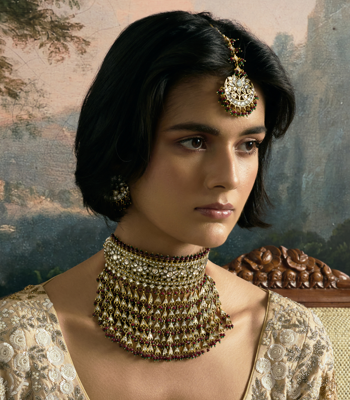 MAHEK GOLD PLATED KUNDAN NECKLACE SET