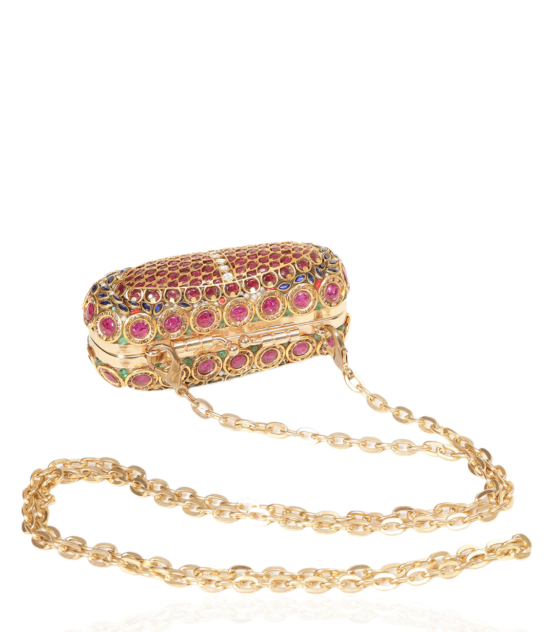 RANI RED & GREEN KUNDAN HAND BAG