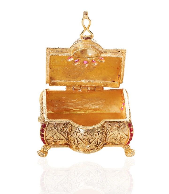AMBIKA RUBY GOLD PLATED ORNATE BOX