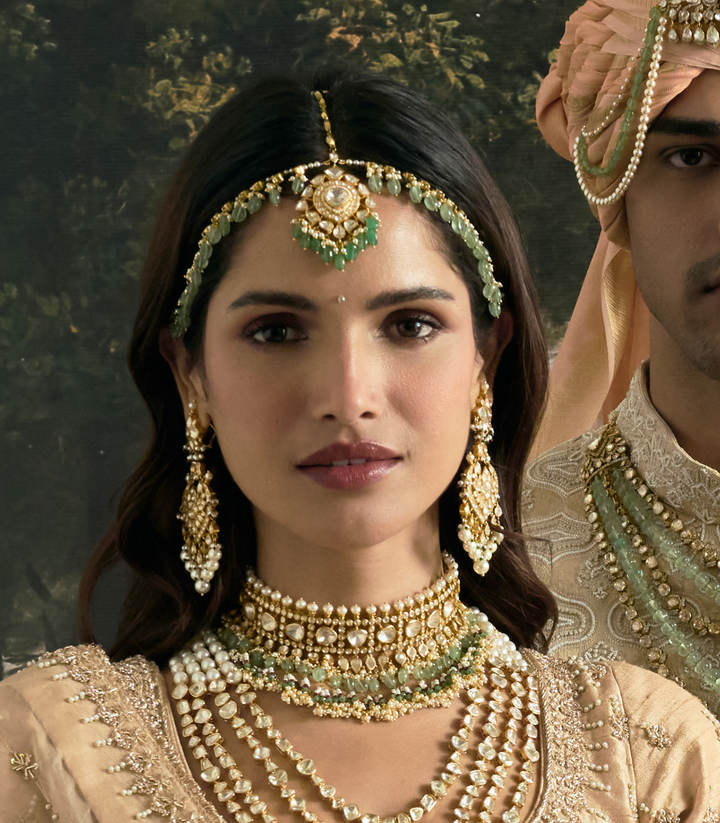 MANSI GOLD PLATED MOISSANITE NECKLACE SET