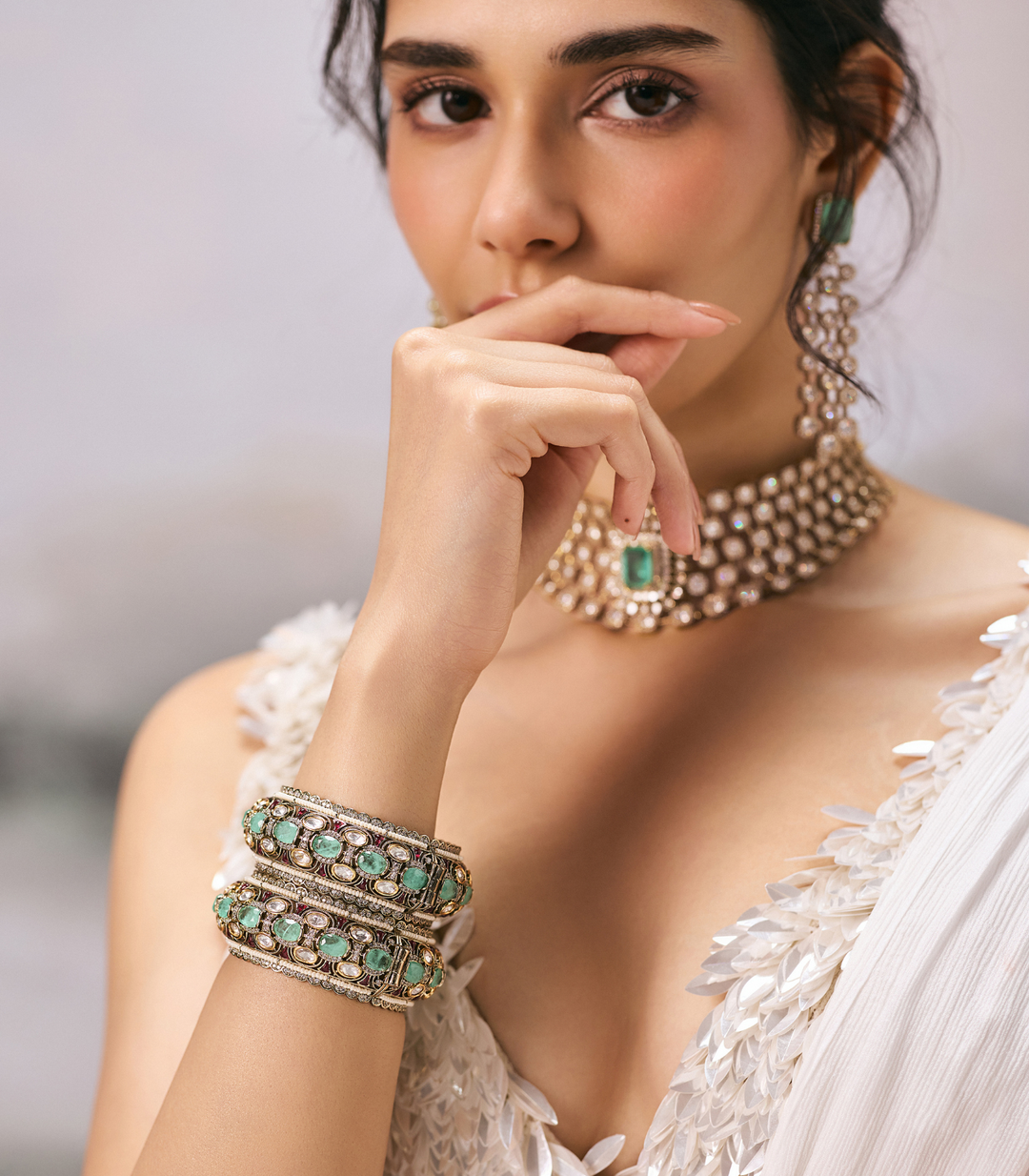 PRIYA RUBY & MINT POLKI BANGLES