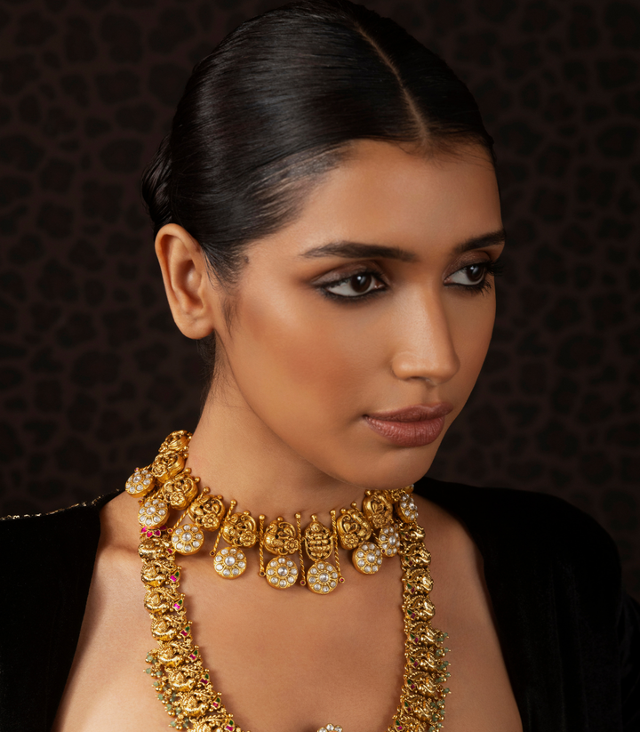GAURAWI GOLD KUNDAN NECKLACE SET