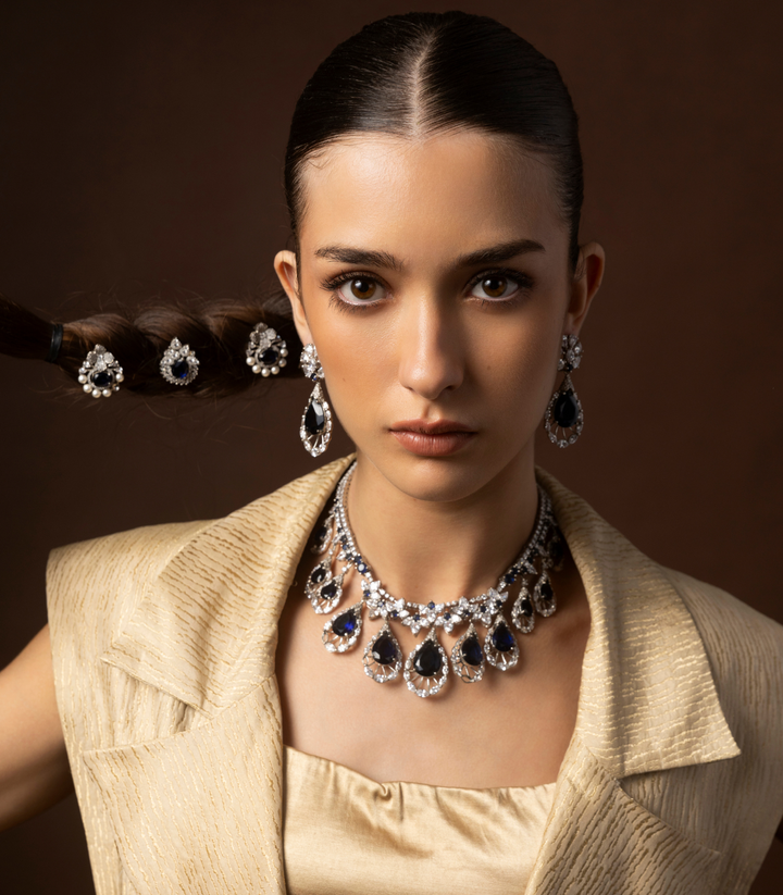 SVARA BLUE ZIRCON NECKLACE SET