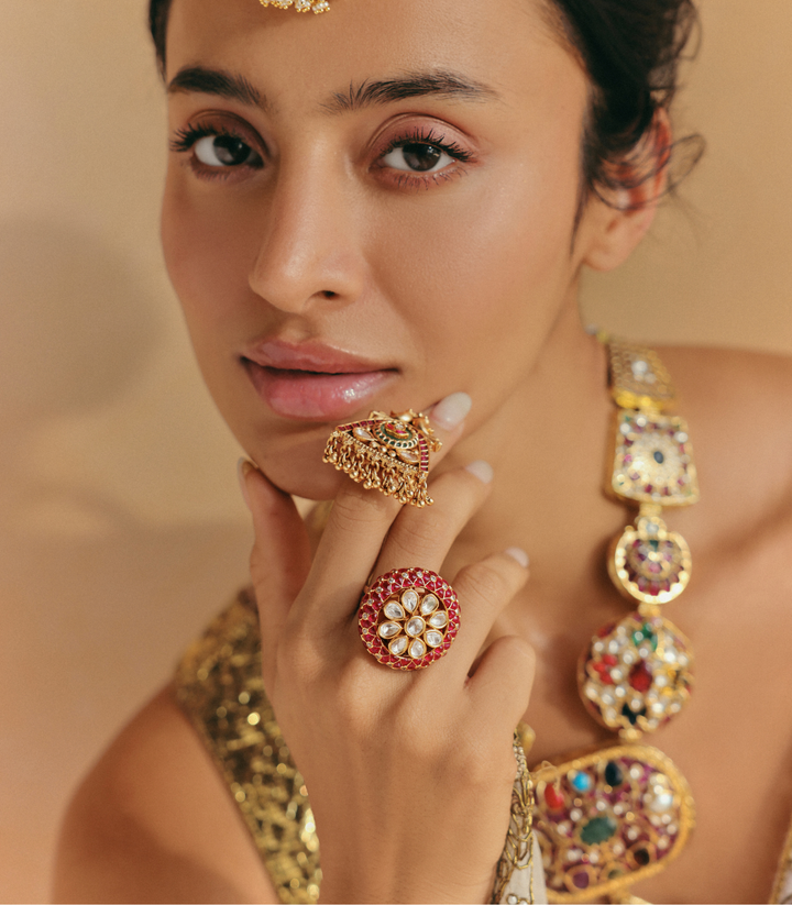 ATHARVA RUBY POLKI RING