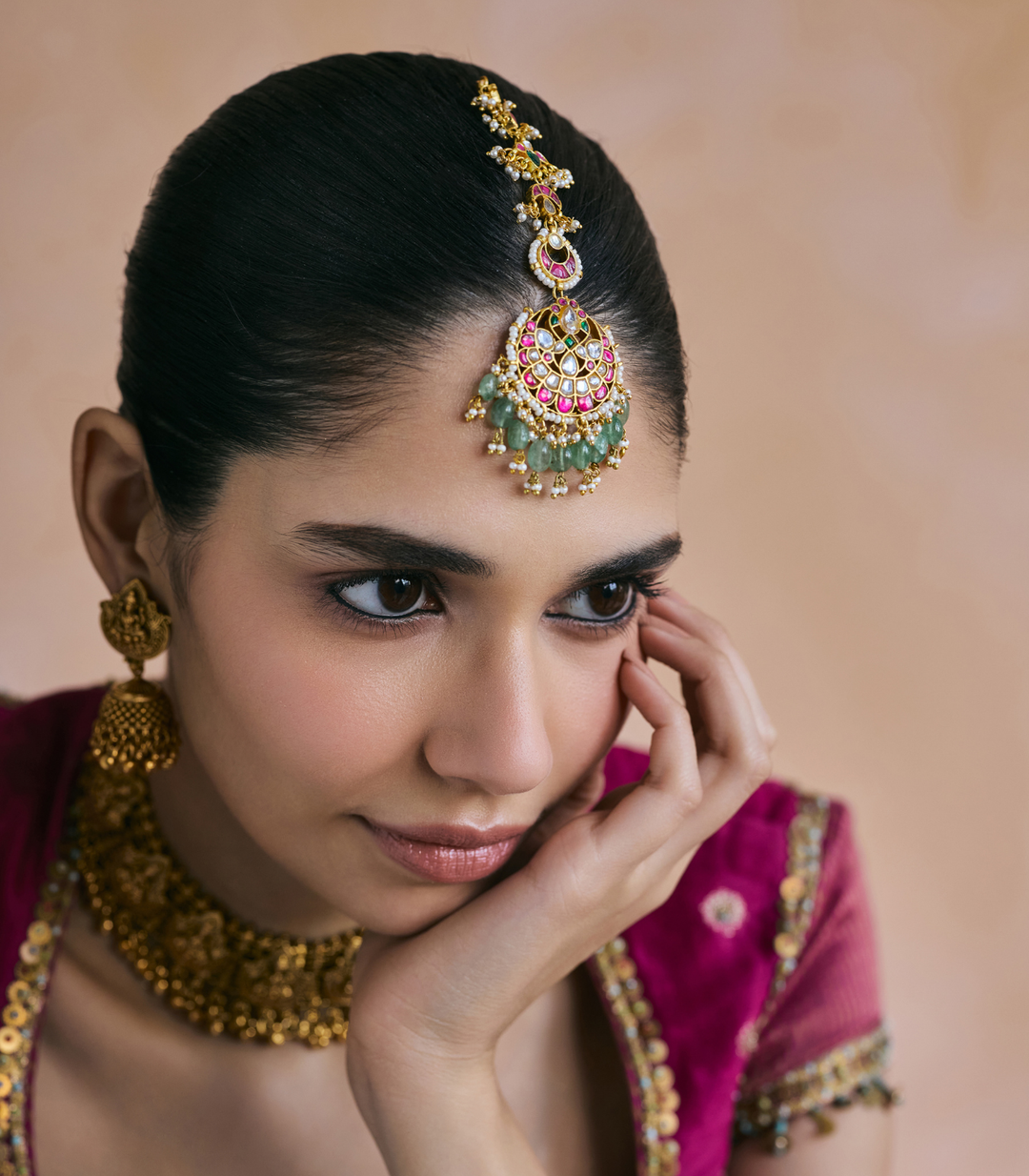 NAKASHI GREEN KUNDAN TIKA