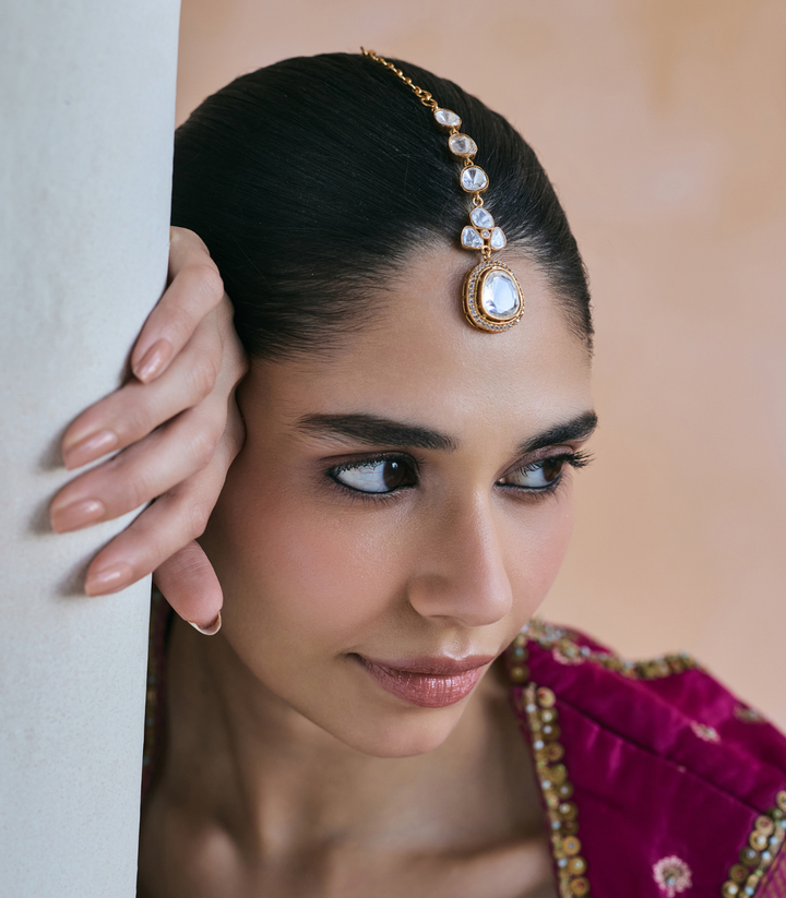 EKANIKA GOLD PLATED  POLKI TIKA