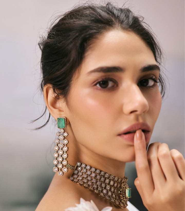 HETAL MINT POLKI NECKLACE SET