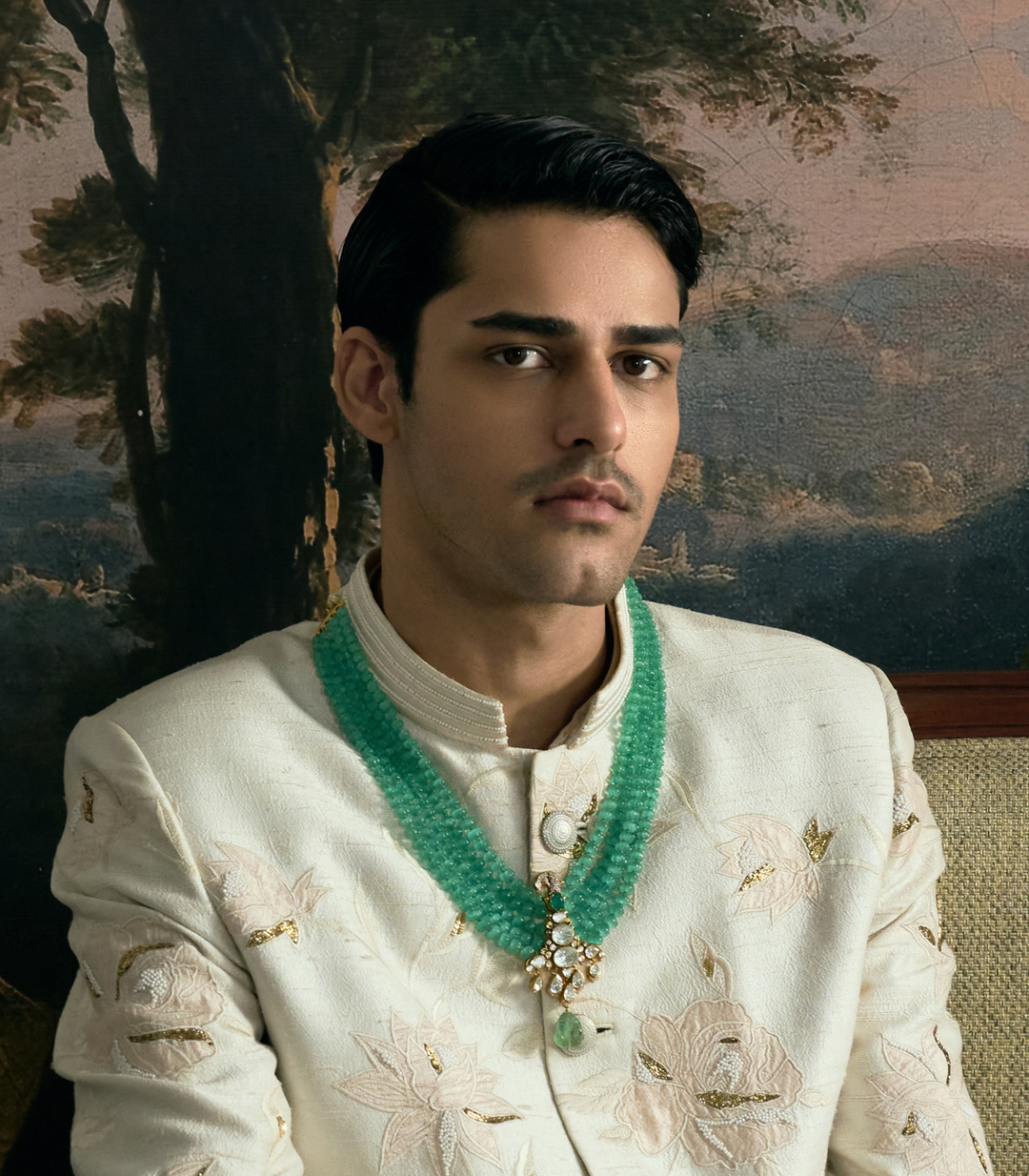 APRAJITA MINT MOISSANITE GROOM NECKLACE