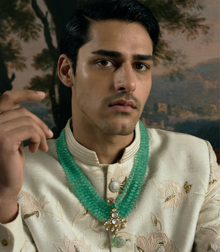 APRAJITA MINT MOISSANITE GROOM NECKLACE