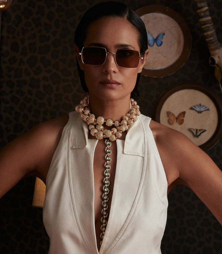 NAVIRA WHITE JADAU LONG NECKLACE