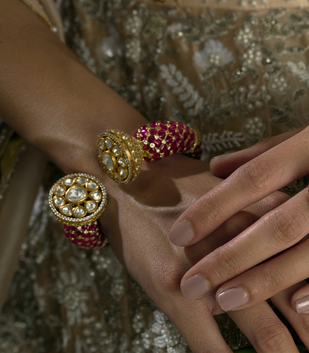 LASHIKA GREEN POLKI BANGLES