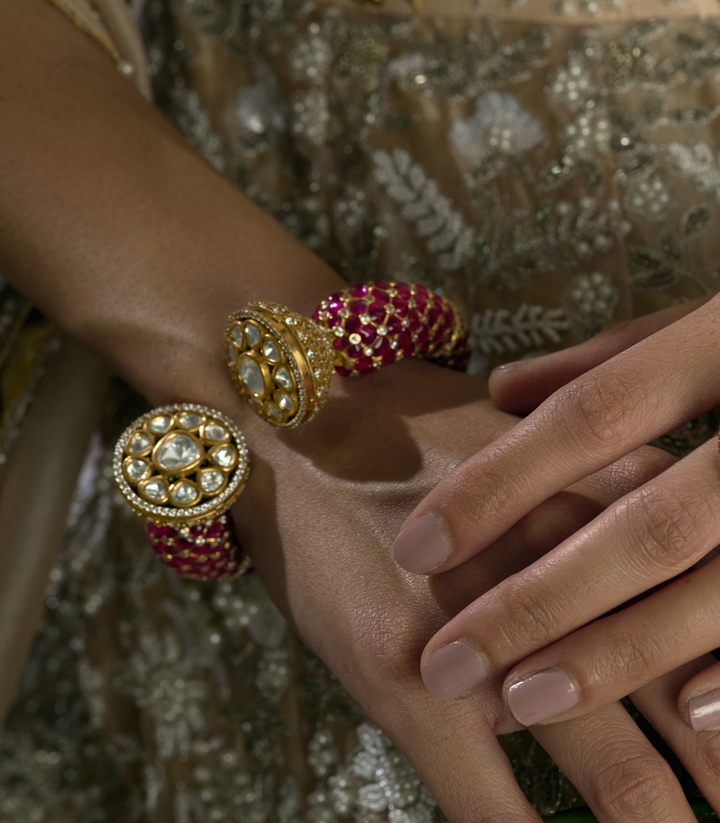 LASHIKA GREEN POLKI BANGLES