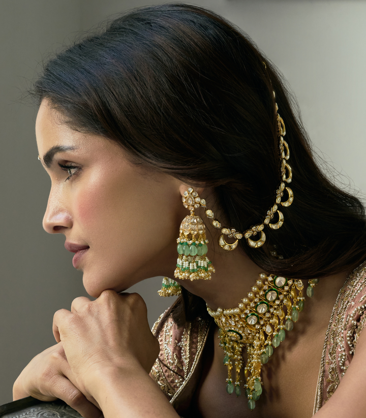 SAANVI GOLD PLATED MOISSANITE JHUMKA