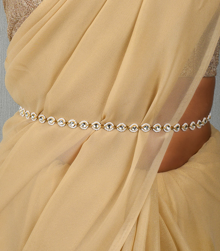 YASHMITA WHITE KUNDAN WAIST BELT