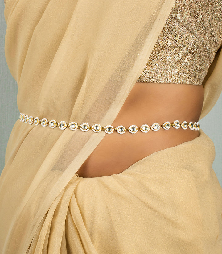 YASHMITA WHITE KUNDAN WAIST BELT