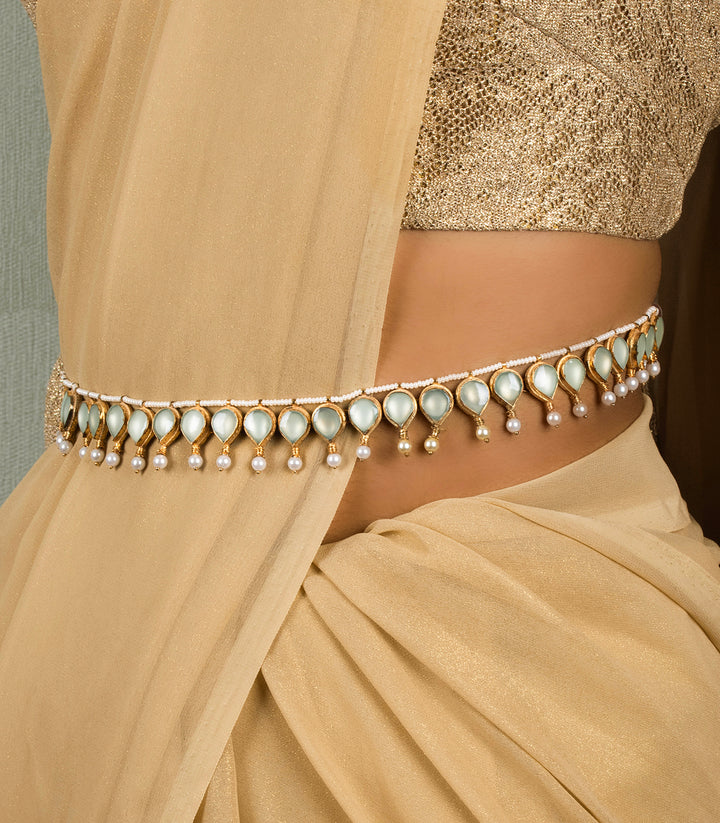 VEDA MINT KUNDAN WAIST BELT