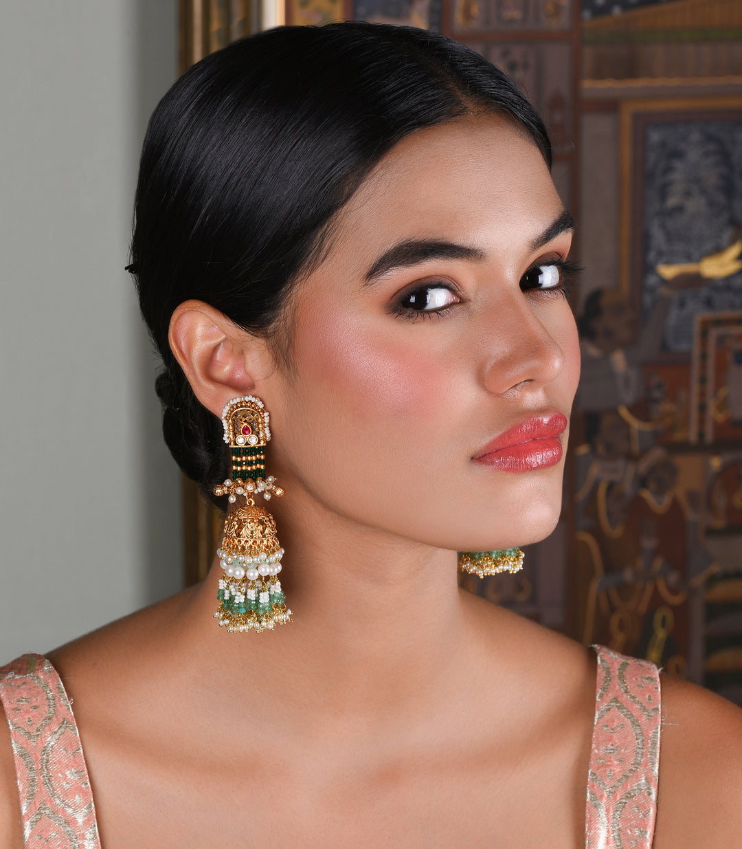 YASI RED & GREEN JHUMKA