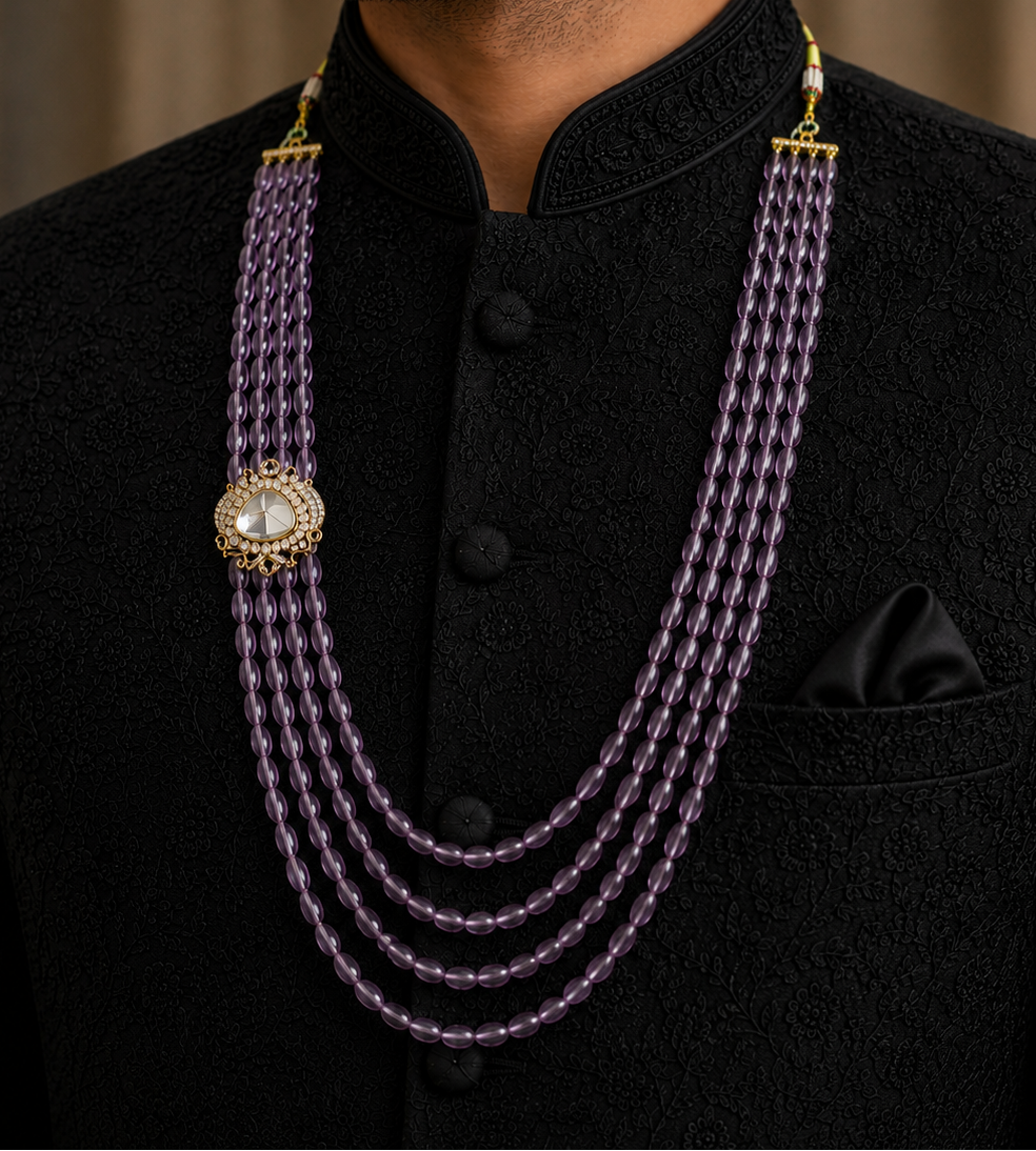 VAIDEHI PURPLE BEADS GROOM NECKLACE