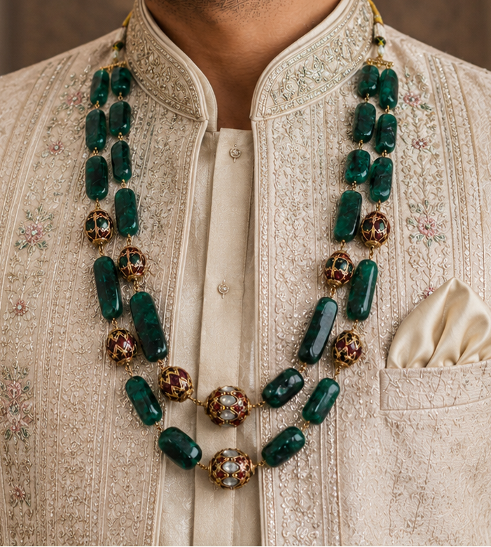 KAVYA GREEN KUNDAN NECKLACE