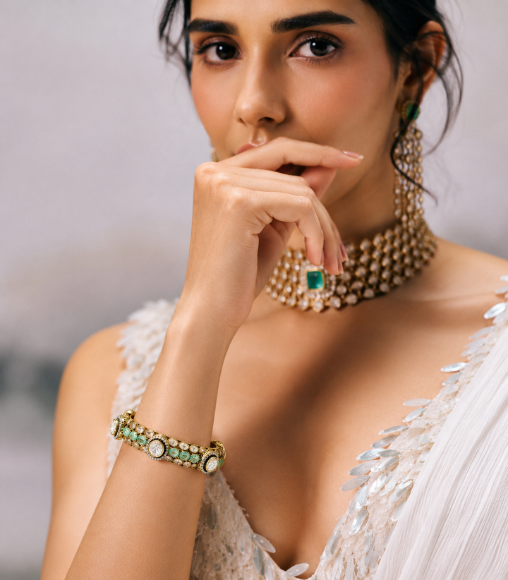 MEHER MINT POLKI BANGLES