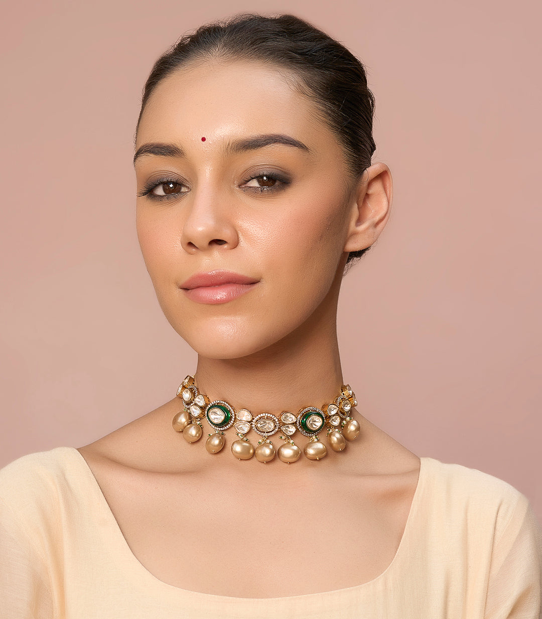 NIYATI GREEN POLKI CHOKER