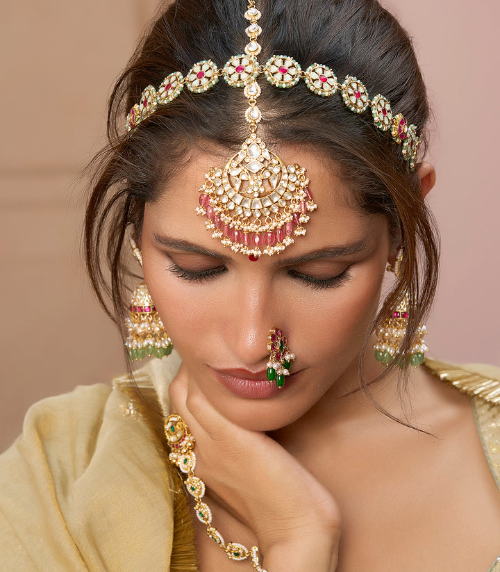 AARUSHI PINK KUNDAN SHEESH PECH