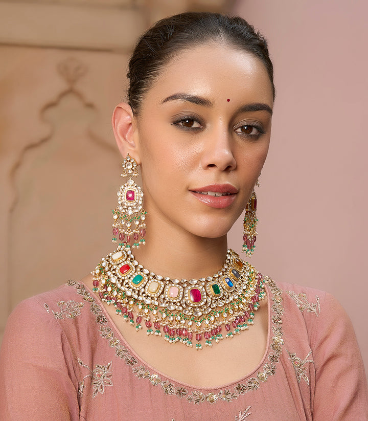 SHRUTII PINK KUNDAN NECKLACE SET