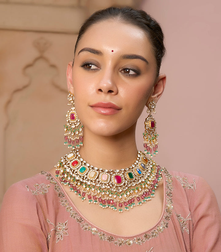 SHRUTII PINK KUNDAN NECKLACE SET