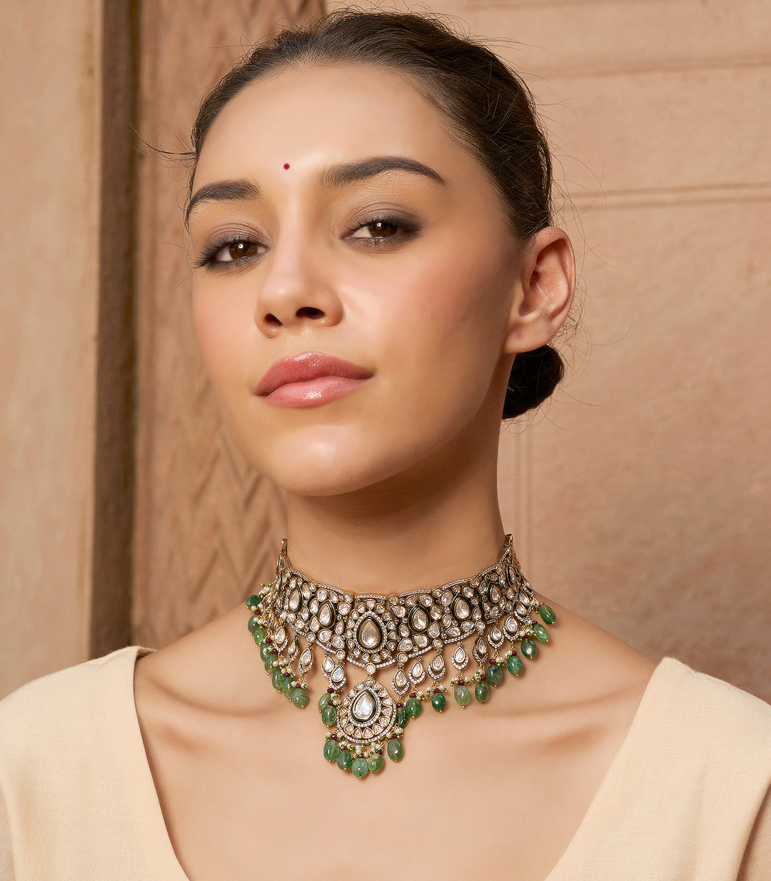 AASHI MINT POLKI NECKLACE SET